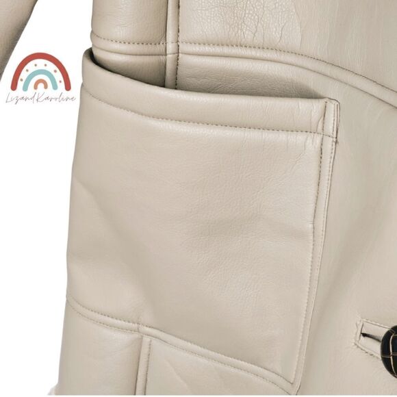 New! ASTR The Label Francine Faux Leather Shearling Winter Jacket Coat - Picture 11 of 14